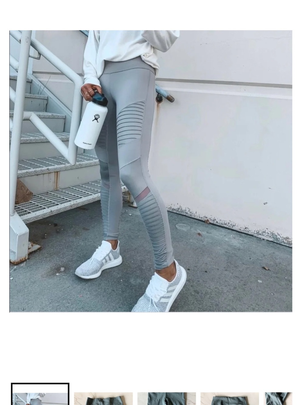 Alo motor blue grey leggings, small